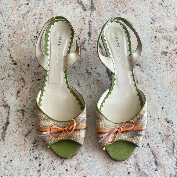 Marc Jacob’s Green Open-Toe Pump Heels - Picture 2 of 6